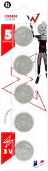 Wonder Μπαταρίες Λιθίου CR2430 3V 5τμχ Wonder Μπαταρίες Λιθίου CR2430 3V 5τμχ