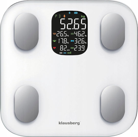 Klausberg Smart Cantar cu Bluetooth in culoare Alb KB-7855