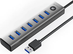 Orico USB Хъб с 7 Порта (USB-A) CL7U-U3-10-GY-BP-HU