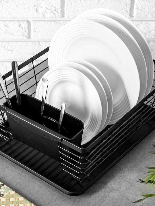 Vilde Στραγγιστήρι Νεροχύτη Μεταλλικό Μαύρο 36x30x14.5cm