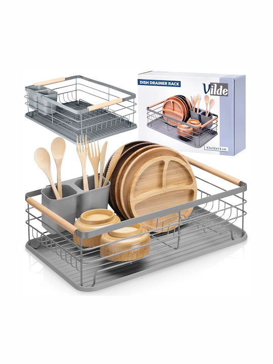 Vilde Metallic Gray Cutlery Drainer 42.5x32x14.5cm