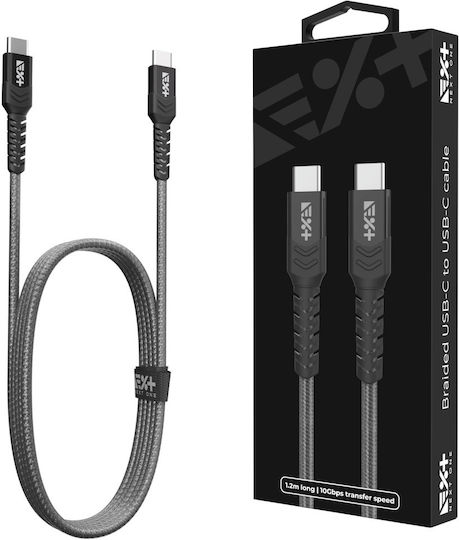Next One Geflochten USB 2.0 Kabel USB-C männlich - USB-C Gray 1.2m