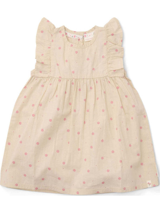 Children's Dress Sleeveless Floral Sand