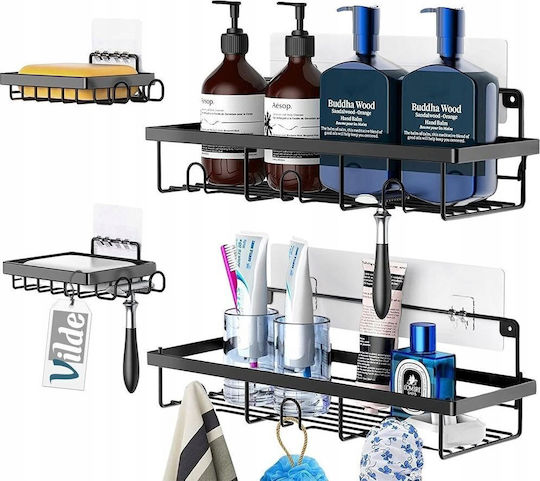 Vilde 4-pack Shower Caddy Θήκη Οργάνωσης Ειδών Μπάνιου Επιτοίχια Σετ 4τμχ Μαύρη Vilde 4-pack Shower Caddy Θήκη Οργάνωσης Ειδών Μπάνιου Επιτοίχια Σετ 4τμχ Μαύρη