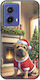 Xmas Animals Dog Motorola Moto G85 5G Black TPU Black Silicone