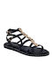 Flache Sandalen für Damen in Schwarz Farbe