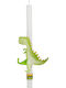 Dinosaur Hand-Painted Wooden Easter Candle White Wax 1 Piece