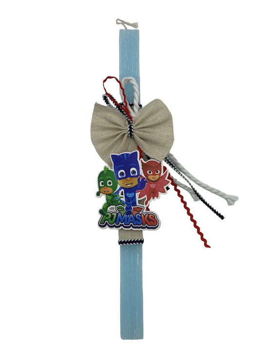 Χειροποίητη Λαμπάδα Pj Masks Αγόρι Ξύλινο Μαγνητάκι Αρωματικό Κερί Ύψος Κεριού 30εκ Αποστέλνεται Συσκευασία Δώρου