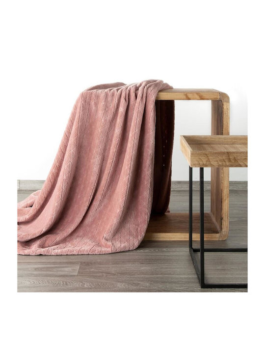 Eurofirany Cindy Κουβέρτα Fleece Μονή 150x200εκ. Pink
