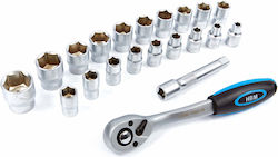 HBM Machines 7806 Ratschen- und Steckschlüssel-Set 1/2" 20 Stück
