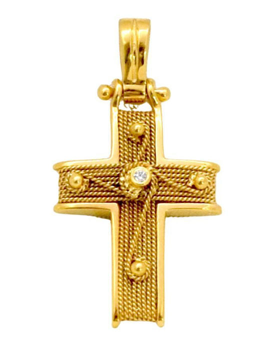 Psomas Damen Gold Kreuz 14K