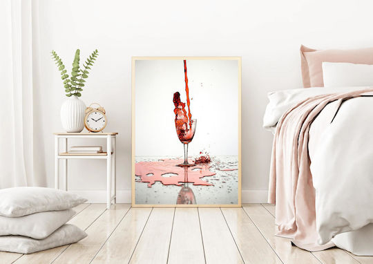 Πίνακας Splashing Red Wine In Glass Πιτσίλισμα Κόκκινου Κρασιού Ποτήρι 80x120