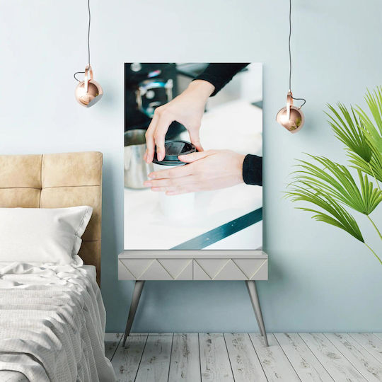 Πίνακας Person Holding Coffee Cup Άτομο Κρατά Φλιτζάνι Καφέ 80x120