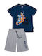 Kids' Set with Shorts Summer 2pcs Mπλε