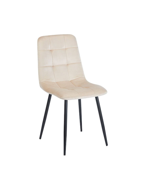 Oscar Dining Room Velvet Chair Beige 46x56x87cm