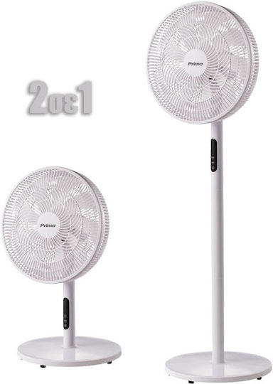 Primo Prsf-80645 Πολυμορφικός Ανεμιστήρας 50W Διαμέτρου 40.64cm με Τηλεχειριστήριο Λευκός