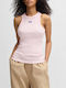 Women's Blouse Cotton Sleeveless Light Pink