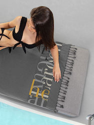 Guy Laroche Cotton Beach Towel Gray 170x90cm