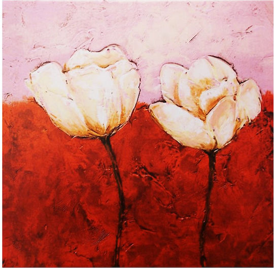 Πίνακας Καμβά Λουλούδια 38x38cm Forhome 7901421 Home