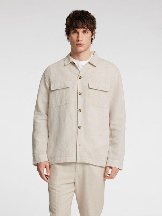 Selected Μακρυμάνικo Overshirt Μπεζ