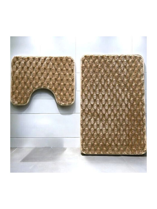 To megalo pazari Non-Slip Bath Mats Set TMP-3770 Ochre (tmp-3770) 2pcs