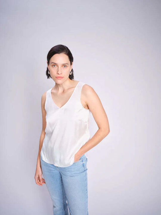 Mos Mosh Women's Blouse Sleeveless with V Neckl...