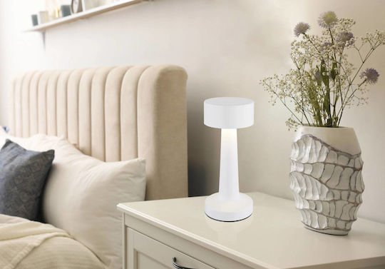 Globo Lighting Πορτατίφ με Λευκό Καπέλο και Βάση