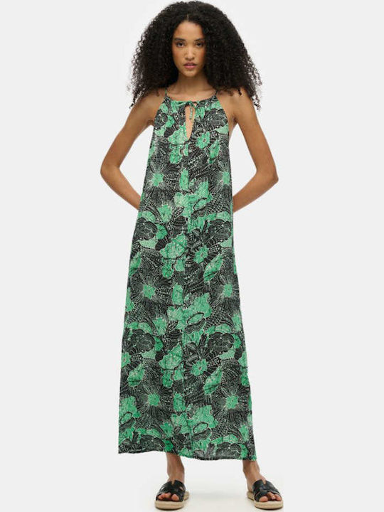 Superdry Beach Cami Лятна Midi Рокля Зелена