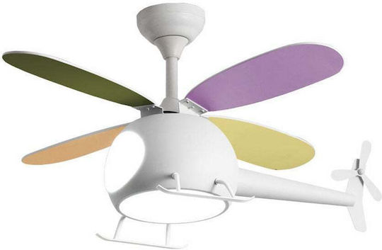 Primo Prcf-80679 Ανεμιστήρας Οροφής 98cm με Φως Πολύχρωμος / Λευκός