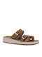 Women's Flat Sandals in Brown Color