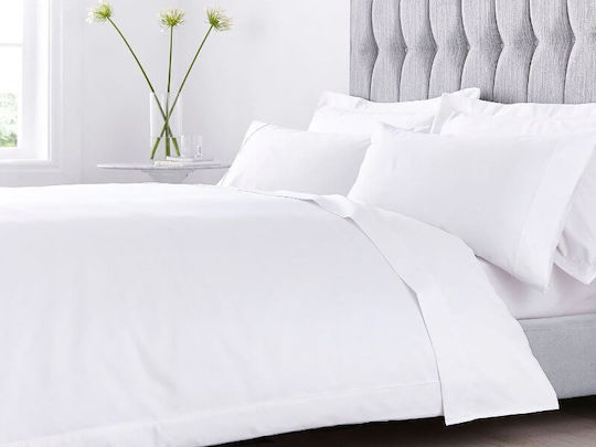 Cearșaf hotelier uriaș percal 50% bumbac 180 fire garoafă 260x310