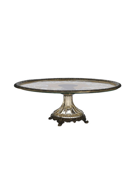 Inart Metallic Decorative Platter Brown 40x40x15cm