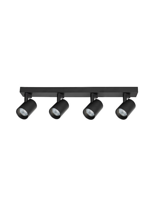 Eko Light Spot with 4 Lights and with Socket GU10 in Black Color