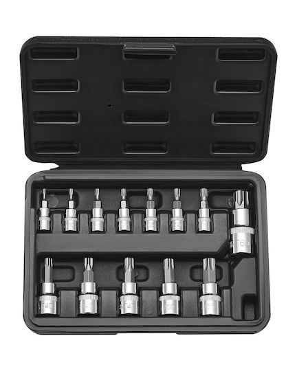 Torx-Bit-Steckschlüsselsatz 13-teilig Stern T8 T60 Satz S2 legierter Stahl Cr-V Stahl