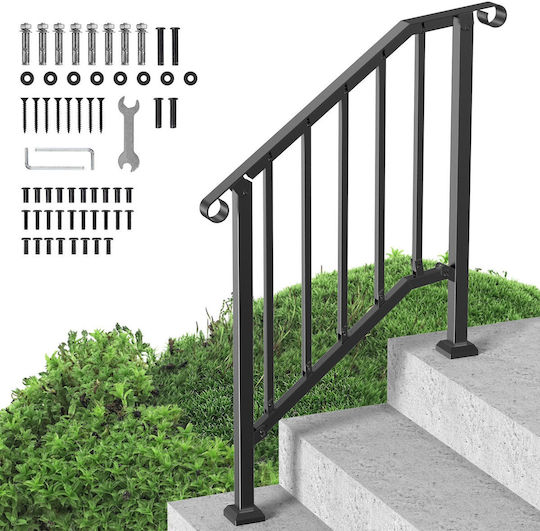 Vevor 2-3 Outdoor-Handläufe für Senioren Veranda Schwarz Retro Bogen