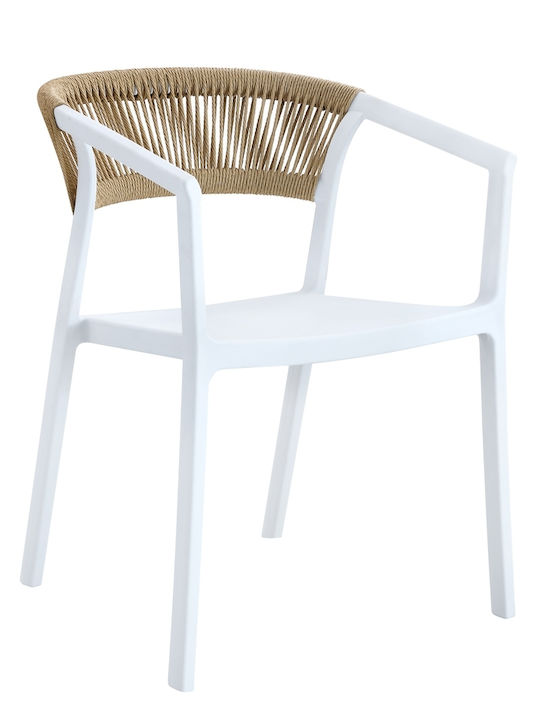 Gartenstühle Polypropylen Elma Weiß 56x93x57cm