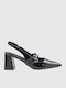 Patent Leather Black Medium Heels