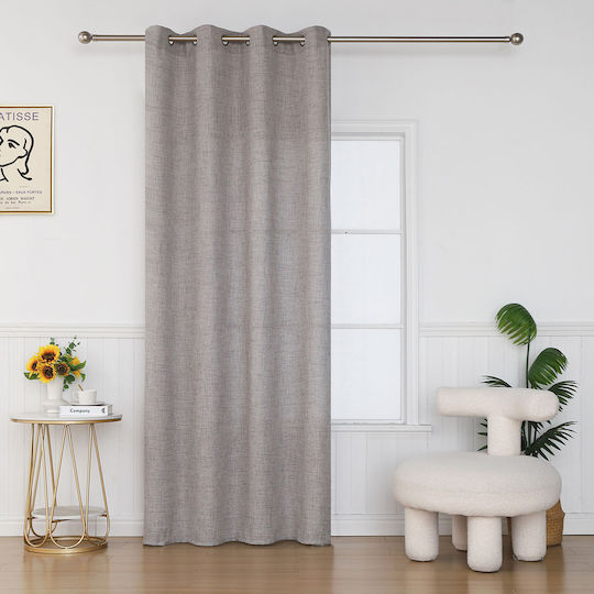 Viokarpet Perdea Cu Capse Flavia Gri 140x285cm