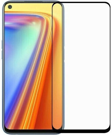 Пълно лепило Закалено стъкло за цялото лице Черен (Realme 7 Pro)