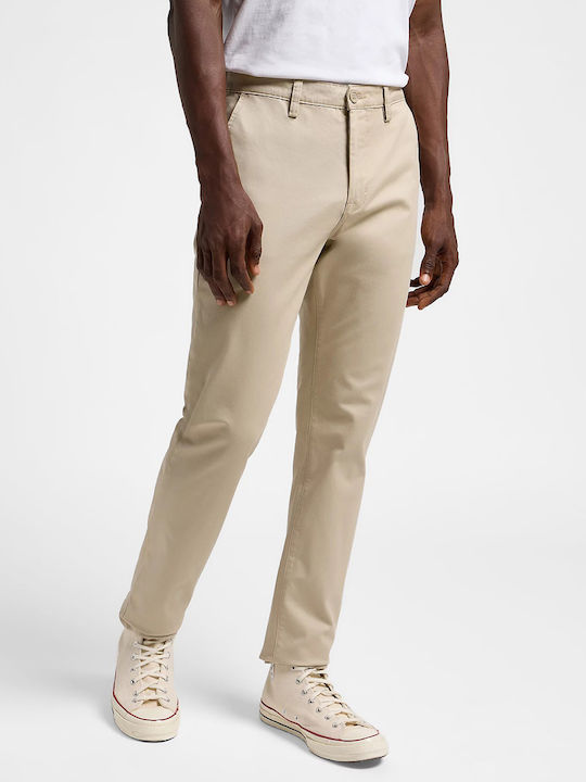 Trousers Chino Elastic in Slim Fit Stone