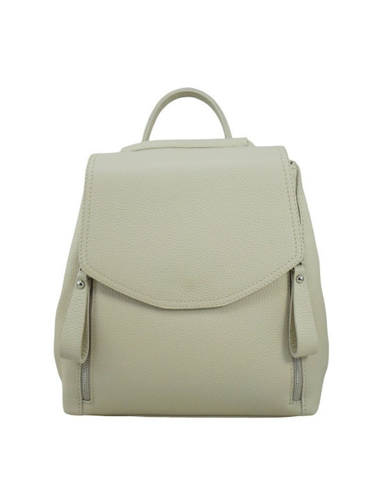 Mybag Δερμάτινη Γυναικεία Τσάντα Πλάτης Εκρού