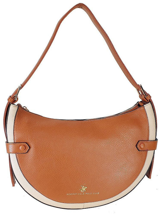 Beverly Hills Polo Club Leather Women's Bag Shoulder Tabac Brown BH-4032