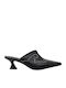 Almond Cloud Mules with Chunky Low Heel in Black Color