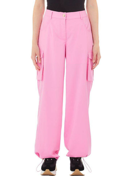Ta5143ts922-x0671 Liu Jo Cargo Stretch Bamboo-blend Trousers Candy Pink Color