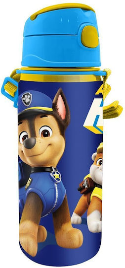 Kids Licensing Bottle Kids Water Bottle Set Made of Aluminium Paw Patrol with Straw Multicolour 600ml