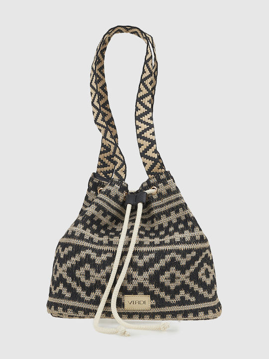 Stoff Damenhandtasche Crossbody Schwarz