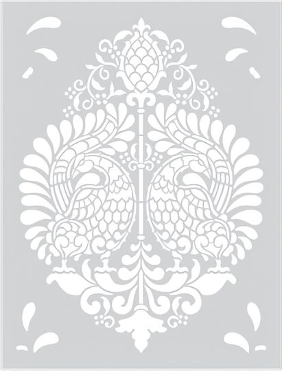 Stencil Decorative Wall Art 52x70cm Novacolor Indian Damask Nc6184l