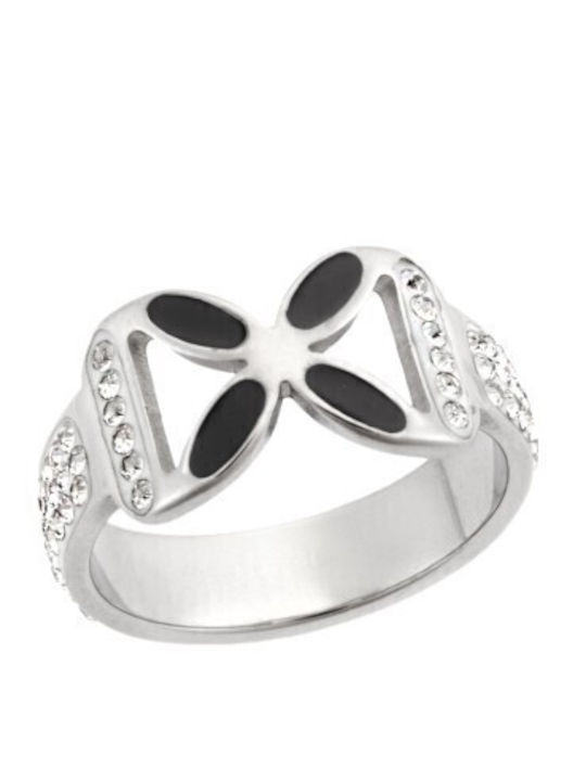 Senza Damen Ring mit Steinen aus Stahl