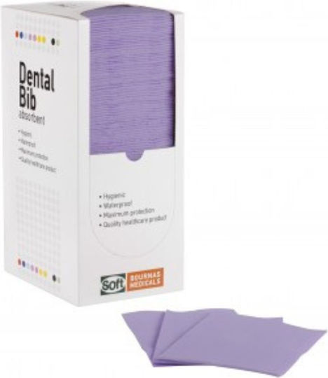Bournas Medicals Οδοντιατρικές Πετσέτες 2ply+1ply 33x45cm Μωβ 500τμχ