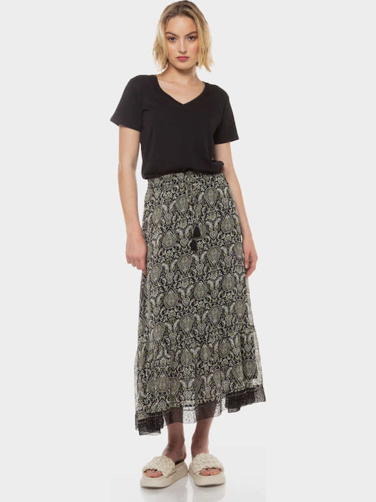 Earn Denim High-waisted Skirt Black